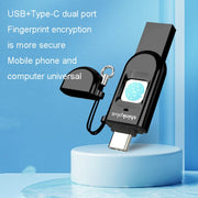 Lenovo Thinkplus TFU301 Dual Interface Type-C+USB Fingerprint Encrypted USB Flash Drive, Capacity: 32G
