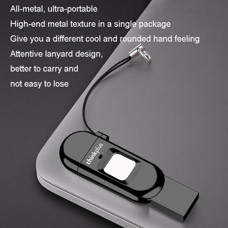 Lenovo Thinkplus TFU301 Dual Interface Type-C+USB Fingerprint Encrypted USB Flash Drive, Capacity: 256G
