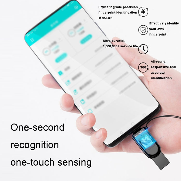 Lenovo Thinkplus TFU301 Dual Interface Type-C+USB Fingerprint Encrypted USB Flash Drive, Capacity: 256G
