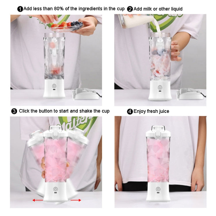 Portable Multifunctional USB Charging Juice Cup Mini Electrical Blender(Black)