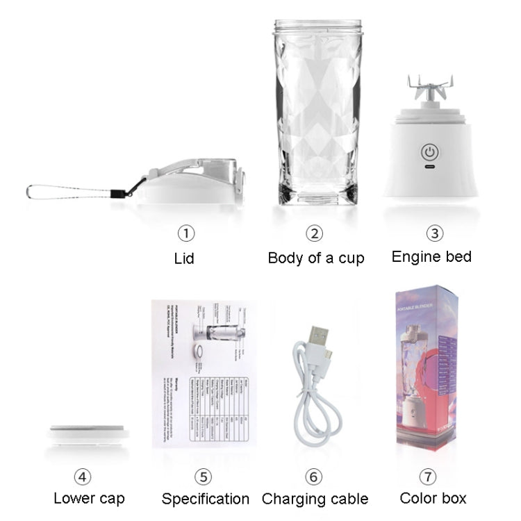 Portable Multifunctional USB Charging Juice Cup Mini Electrical Blender(Pink)
