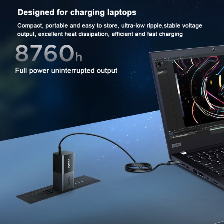 Lenovo Thinkplus 100W GaN Lipstick Power Adapter USB-C/Type-C Fast Charger,CN Plug