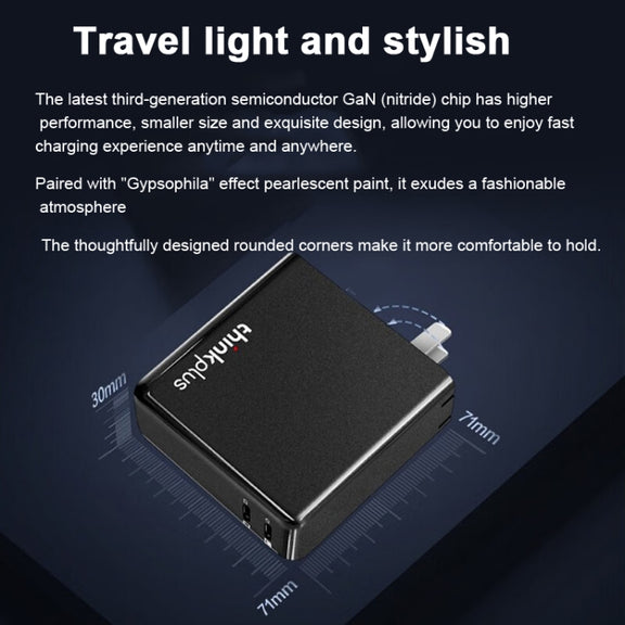 Lenovo Thinkplus 135W GaN Dual USB-C/Type-C Port Power Adapter Fast Charger