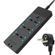 TB-T12 3000W 2m 4-USB Ports + 6-Jacks Multifunctional Flame-Retardant Socket With Switch(EU Plug) - Extension Socket by PMC TechLife | Online Shopping South Africa | PMC TechLife | Buy Now Pay Later Mobicred