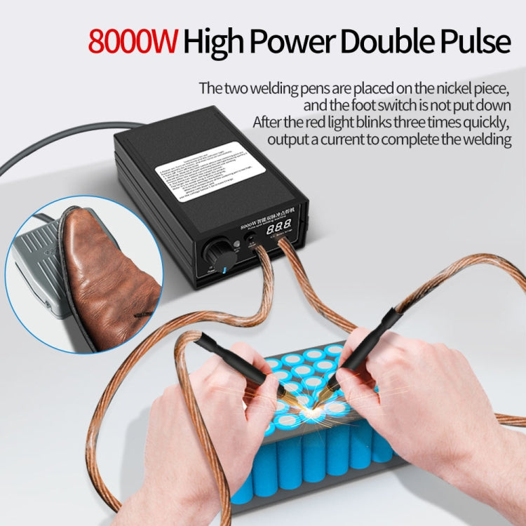 8000W High Power 18650 Battery Handheld Spot Welding Machine, Style: Automatic Version US Plug