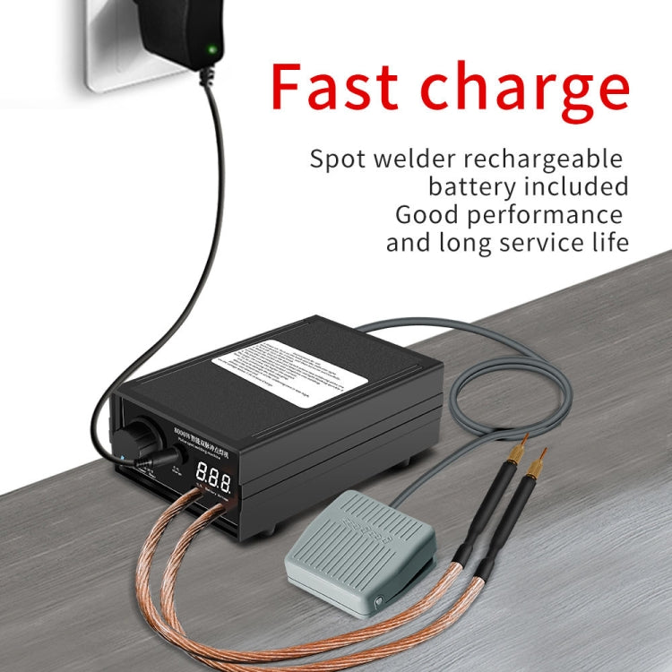8000W High Power 18650 Battery Handheld Spot Welding Machine, Style: Footswitch Version EU Plug
