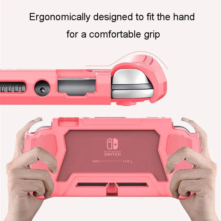 For Nintendo Switch Lite Full Cover Protective Shell TPU Console Case(Pink)