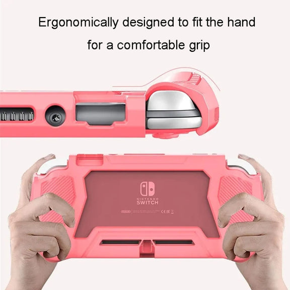 For Nintendo Switch Lite Full Cover Protective Shell TPU Console Case(Gray)