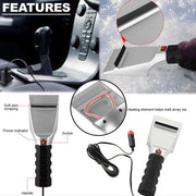 12V Multifunctional Heated Car Snow Shovel Winter Snow Removal Tools(Black+Silver)