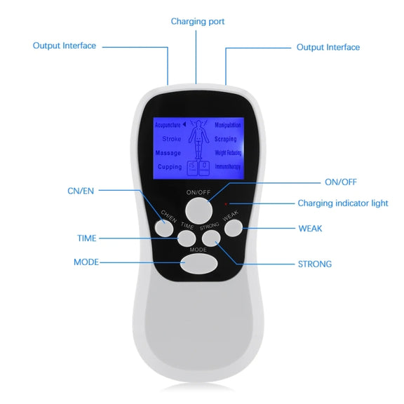 Multifunctional Low Frequency Pulse Meridian Physiotherapy Massage Instrument, Color: Blue Upgrade