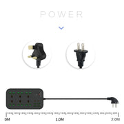 T24 2m 3000W 6 Plugs + PD + 4-USB Ports Multifunctional Flame-Retardant Socket With Switch(UK Plug)