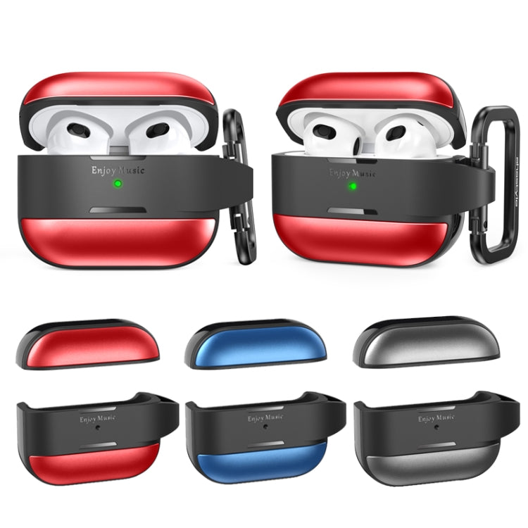 AhaStyle WG75-PRO For AirPods Pro Split TPU+Aluminum Alloy Combination Protective Cover(Red)