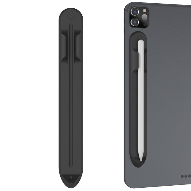 AhaStyle PT112 For Apple Pencil 1 / 2 Handwritten Pen Silicone Storage Groove Magnetic Silicone Pen Holder(Black)