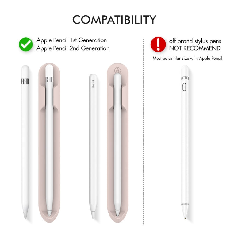 AhaStyle PT112 For Apple Pencil 1 / 2 Handwritten Pen Silicone Storage Groove Magnetic Silicone Pen Holder(Black)