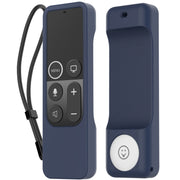 For Apple TV HD / 4K+AirTag AhaStyle PT157 Remote Control Tracker 2 In 1 Silicone Protective Cover(Midnight Blue)