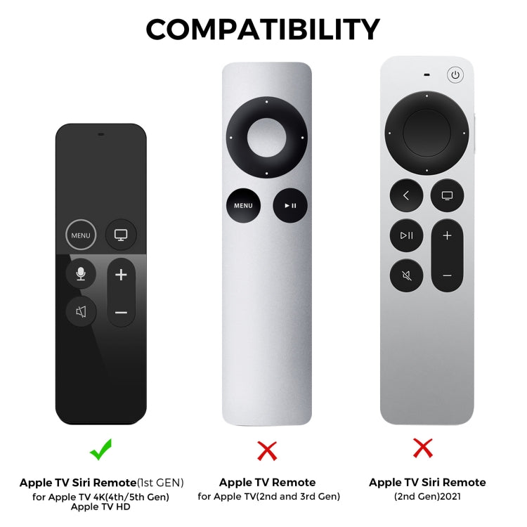 For Apple TV HD / 4K+AirTag AhaStyle PT157 Remote Control Tracker 2 In 1 Silicone Protective Cover(Black)