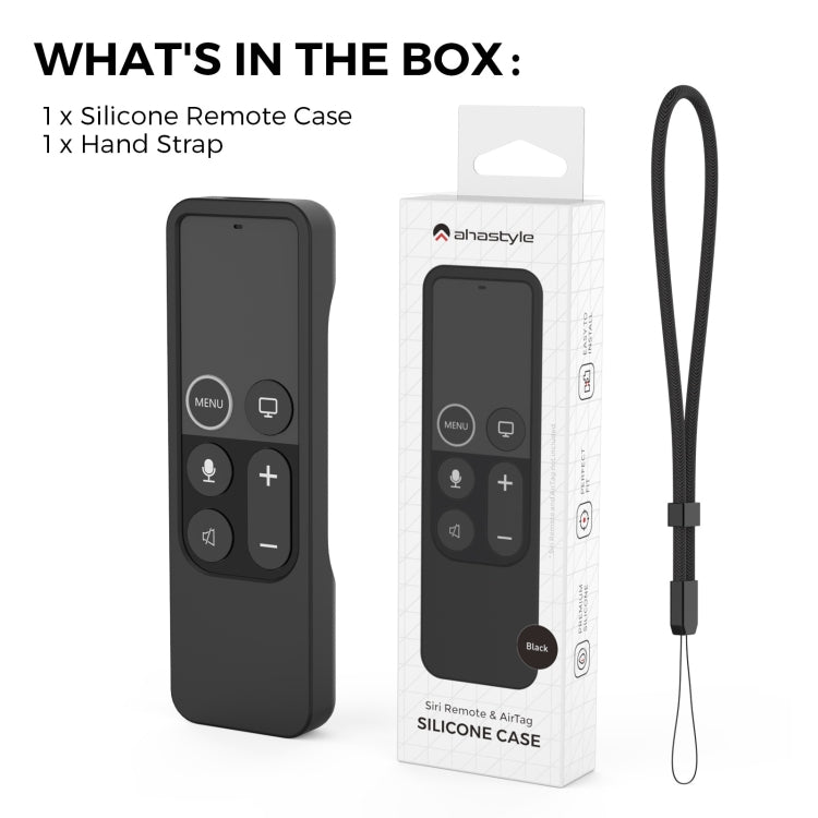 For Apple TV HD / 4K+AirTag AhaStyle PT157 Remote Control Tracker 2 In 1 Silicone Protective Cover(Midnight Blue)