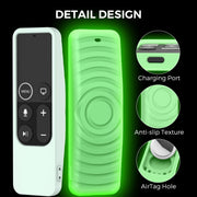 For Apple TV HD / 4K+AirTag AhaStyle PT175 Remote Control Tracker 2 In 1 Silicone Protective Cover(Black)