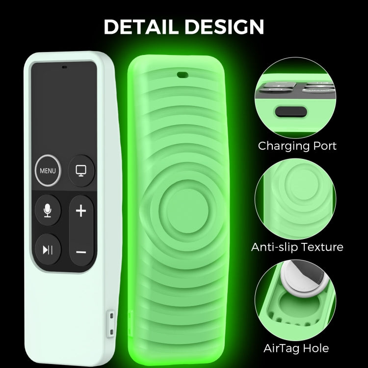 For Apple TV HD / 4K+AirTag AhaStyle PT175 Remote Control Tracker 2 In 1 Silicone Protective Cover(Black)