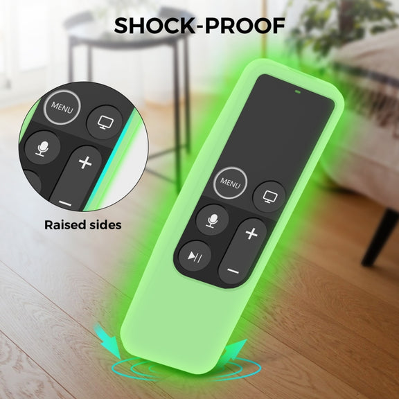 For Apple TV HD / 4K+AirTag AhaStyle PT175 Remote Control Tracker 2 In 1 Silicone Protective Cover(Black)