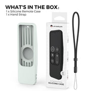 For Apple TV HD / 4K+AirTag AhaStyle PT175 Remote Control Tracker 2 In 1 Silicone Protective Cover(Black)