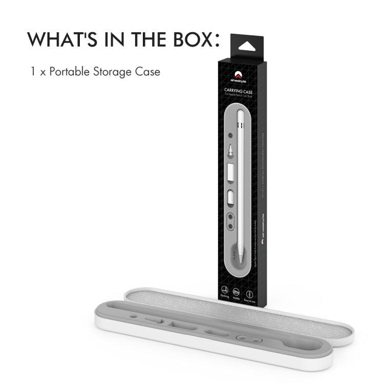 AahStyle PT121 For Apple Pencil 1 / 2 Magnetic Storage Convenient Pen Box(Blue)