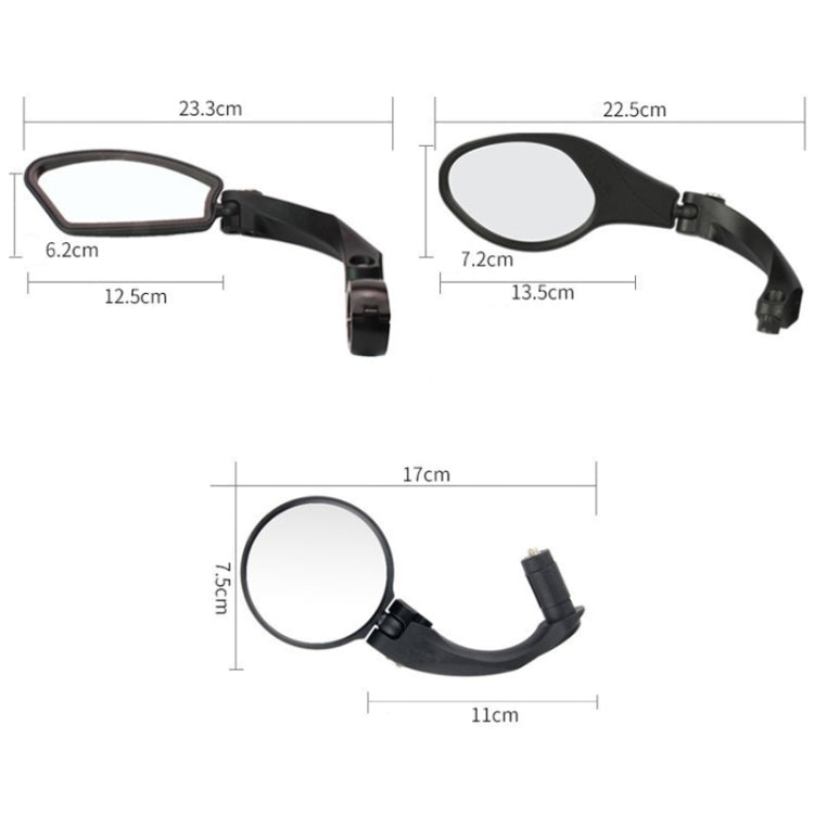 Motorcycle Wide View Rear View Mirror Bicycle Reflector, Color: Round Left