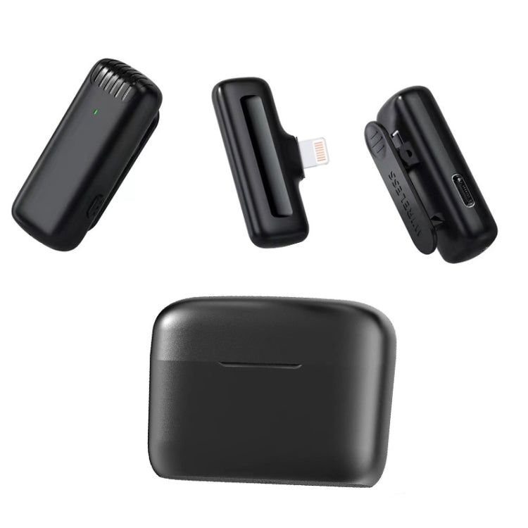 One To Two Outdoor Recording Lavalier Microphone Noise Canceling Wireless Mic For Live Streaming, Interface: 8 Pin