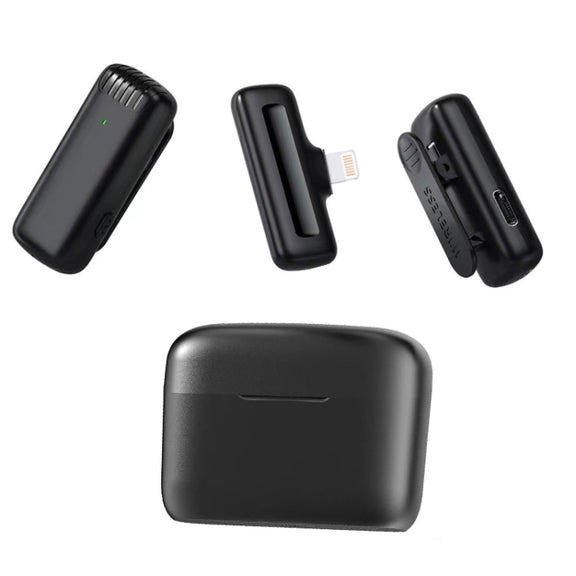 One To Two Outdoor Recording Lavalier Microphone Noise Canceling Wireless Mic For Live Streaming, Interface: 8 Pin