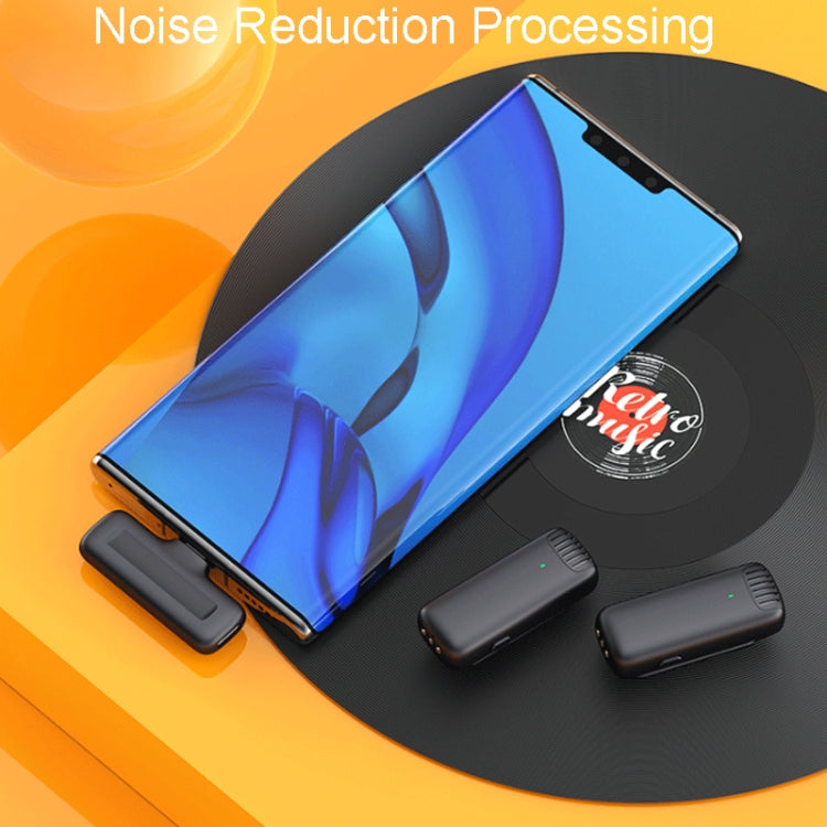 One To Two Outdoor Recording Lavalier Microphone Noise Canceling Wireless Mic For Live Streaming, Interface: 8 Pin