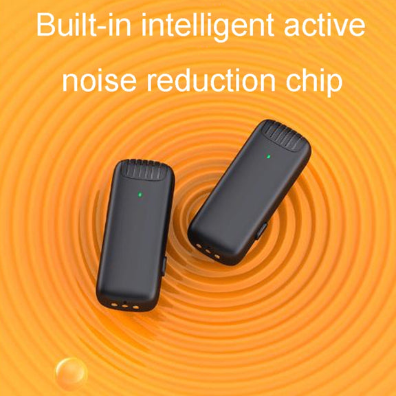 One To Two Outdoor Recording Lavalier Microphone Noise Canceling Wireless Mic For Live Streaming, Interface: 8 Pin