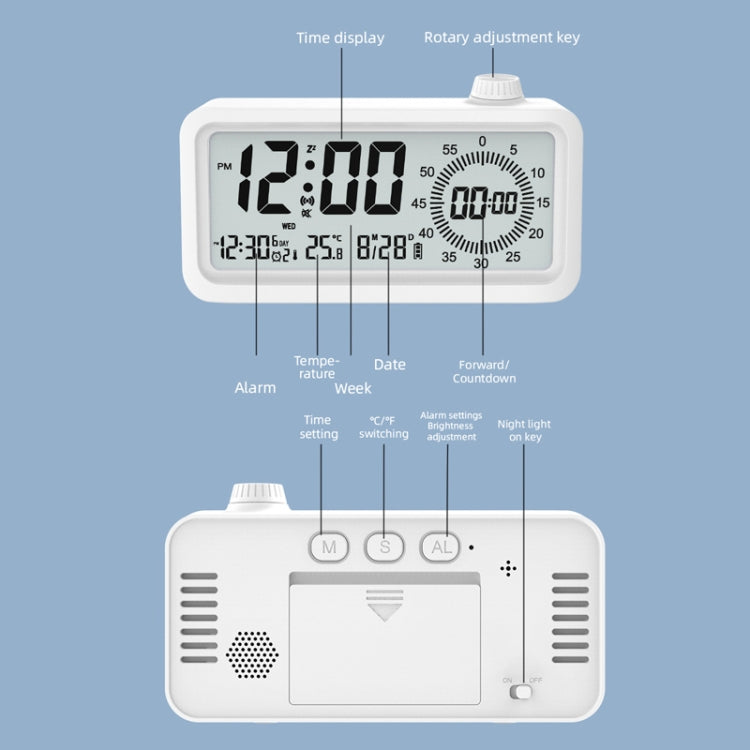 Visual Timer Alarm Clock Dual Display LCD Time Reminder(Pink)