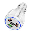 90W Super Fast Charging USB-C Car Charger Dual PD 30W+QC3.0 Charging Station(White) - Car Charger by PMC TechLife | Online Shopping South Africa | PMC TechLife | Buy Now Pay Later Mobicred