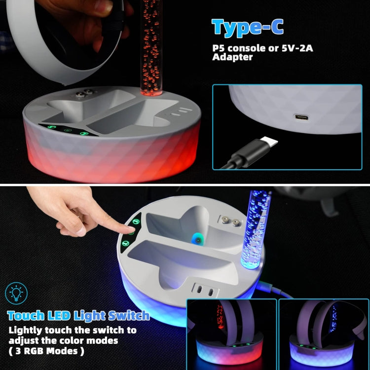 For PS VR2 iplay Colorful Charging Storage Rack Handle Magnetic Charging Base  HBP-505