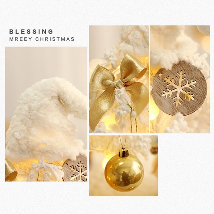 50cm LED Desktop Flocked Mini Christmas Tree Christmas Tree Ornaments Christmas Decorations(White)