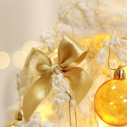 50cm LED Desktop Flocked Mini Christmas Tree Christmas Tree Ornaments Christmas Decorations(White)