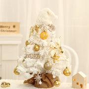 50cm LED Desktop Flocked Mini Christmas Tree Christmas Tree Ornaments Christmas Decorations(White)