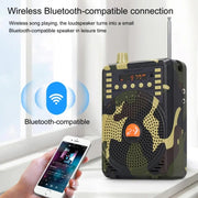 48W Wireless Bluetooth Voice Amplifier with Remote Control Supports USB/TF Card Playback EU Plug(Camouflage)