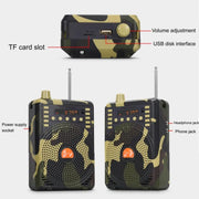 48W Wireless Bluetooth Voice Amplifier with Remote Control Supports USB/TF Card Playback US Plug(Camouflage)