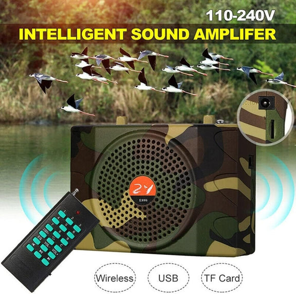 25W  Bluetooth Voice Amplifier Bird Hunting Speaker Supports USB/TF/FM 1000m Remote Control EU Plug(Camouflage)