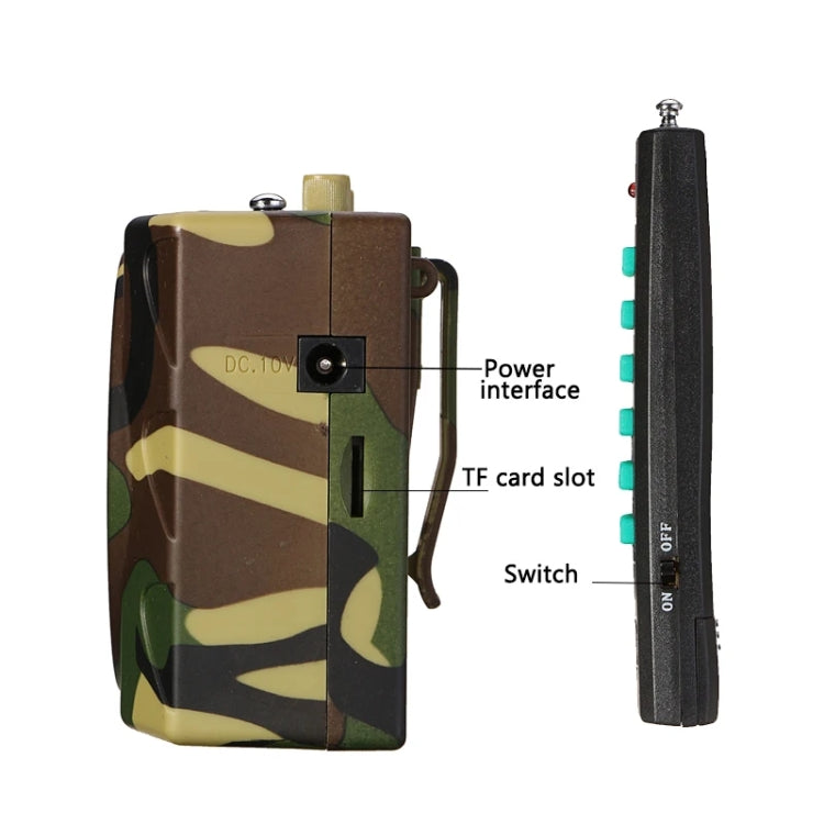 25W  Bluetooth Voice Amplifier Bird Hunting Speaker Supports USB/TF/FM 1000m Remote Control EU Plug(Camouflage)