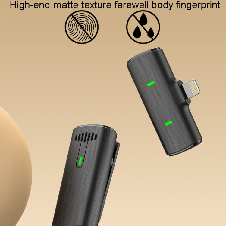 One To Two Outdoor Recording Lavalier Microphone Noise Canceling Wireless Mics, Interface: 8 Pin