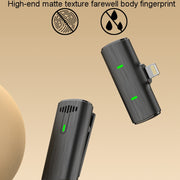 One To Two Outdoor Recording Lavalier Microphone Noise Canceling Wireless Mics, Interface: 8 Pin