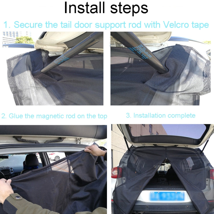 S 144 x 150cm Car Tailgate Anti-Mosquito And Insect Screens Trunk Magnetic Sunscreen Mosquito Net