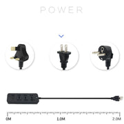 T14 2m 2500W 3 Plugs + 3-USB Ports Multifunctional Socket With Switch, Specification: EU Plug (White)