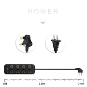 A05 2m 3000W 4 Plugs + 6-USB Ports Multifunctional Flame-Retardant Socket With Switch(US Plug)