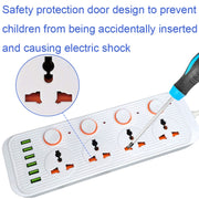 A05 2m 3000W 4 Plugs + 6-USB Ports Multifunctional Flame-Retardant Socket With Switch(US Plug)