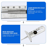 0-60mm Stainless Steel Tire Tread Vernier Depth Gauge