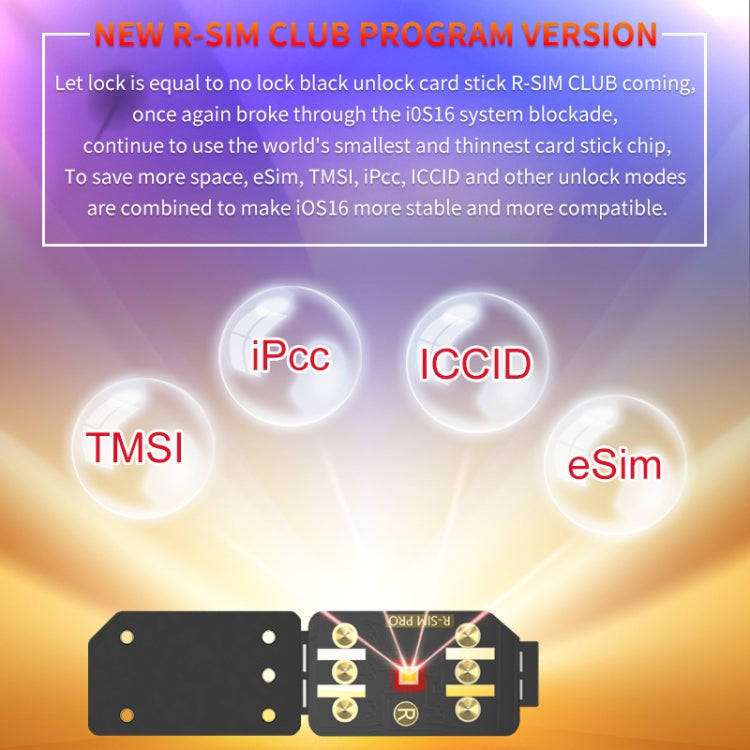 R-SIM18 CLUB Unlock Card Integrate TMSI / eSIM / ICCID / IPCC for iOS System