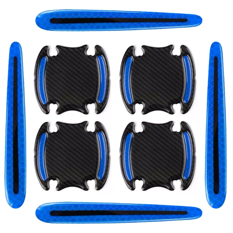 8pcs/set Car Door Handle Rearview Mirror Safety Warning Protective Reflective Sticker, Color: Blue